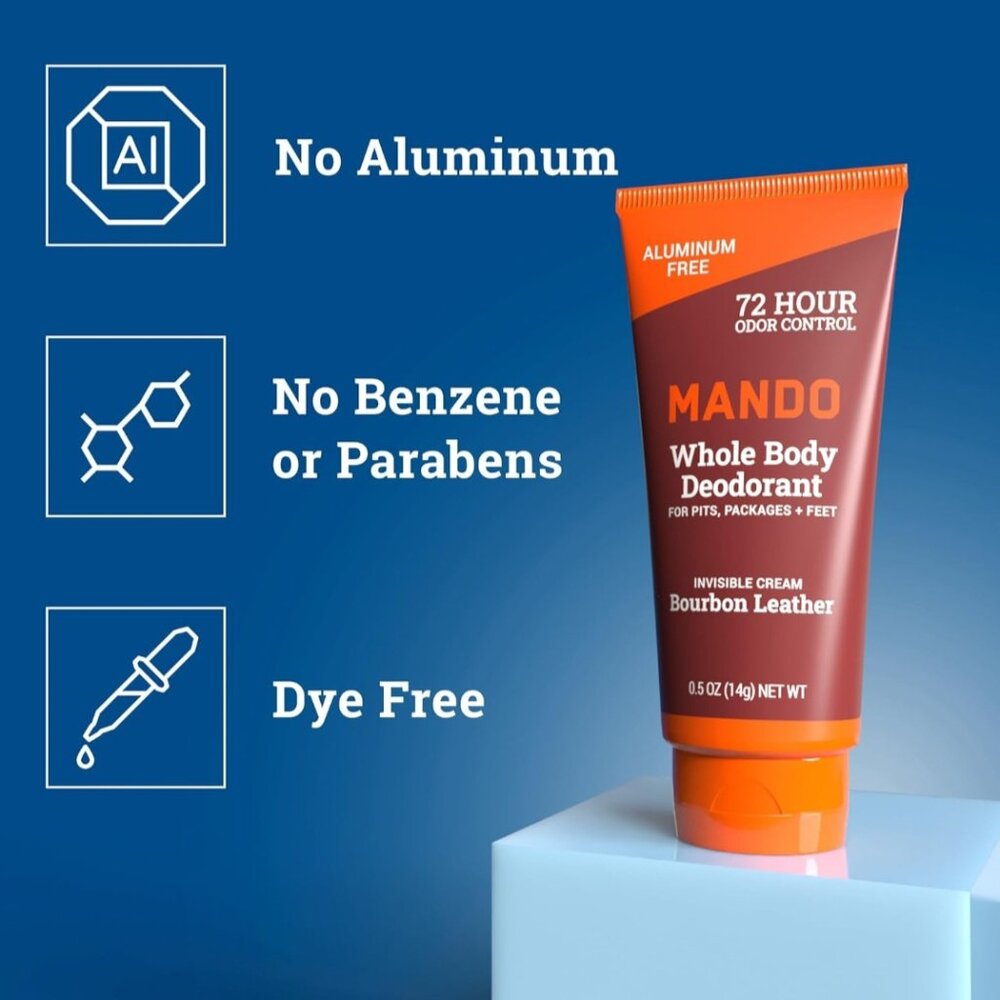 NWT Mando Whole Body Deodorant - Mini Travel Size Invisible Cream Tube - Picture 5 of 6